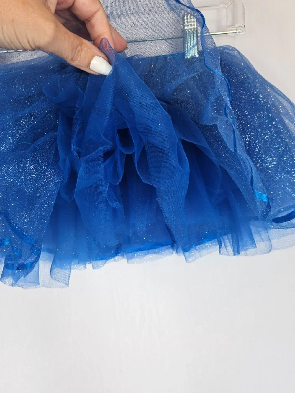 Blue Glitter Tutu Skirt | Halloween Princess Fairy Ballet | Kids Size Med/Lg
